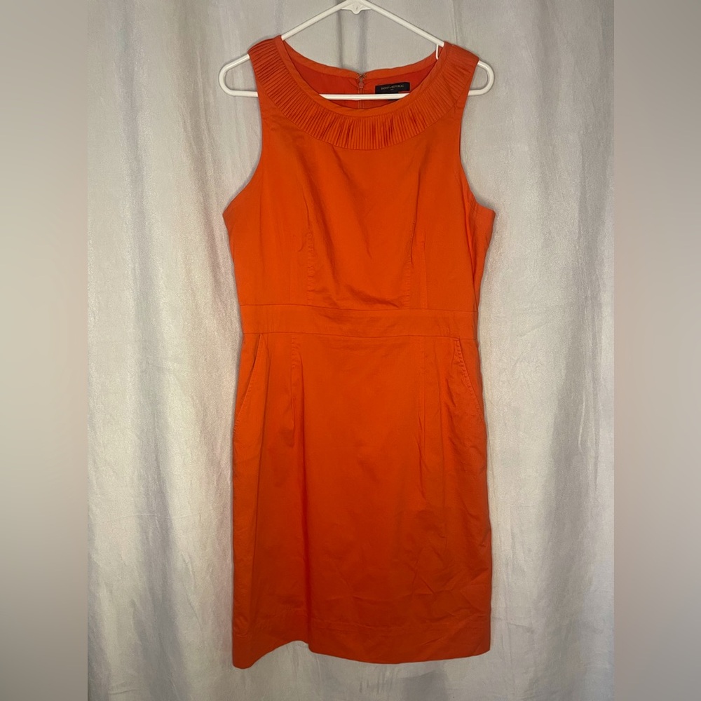 Banana Republic Orange Summer Work Dress, casual, linen Blend, lightweight